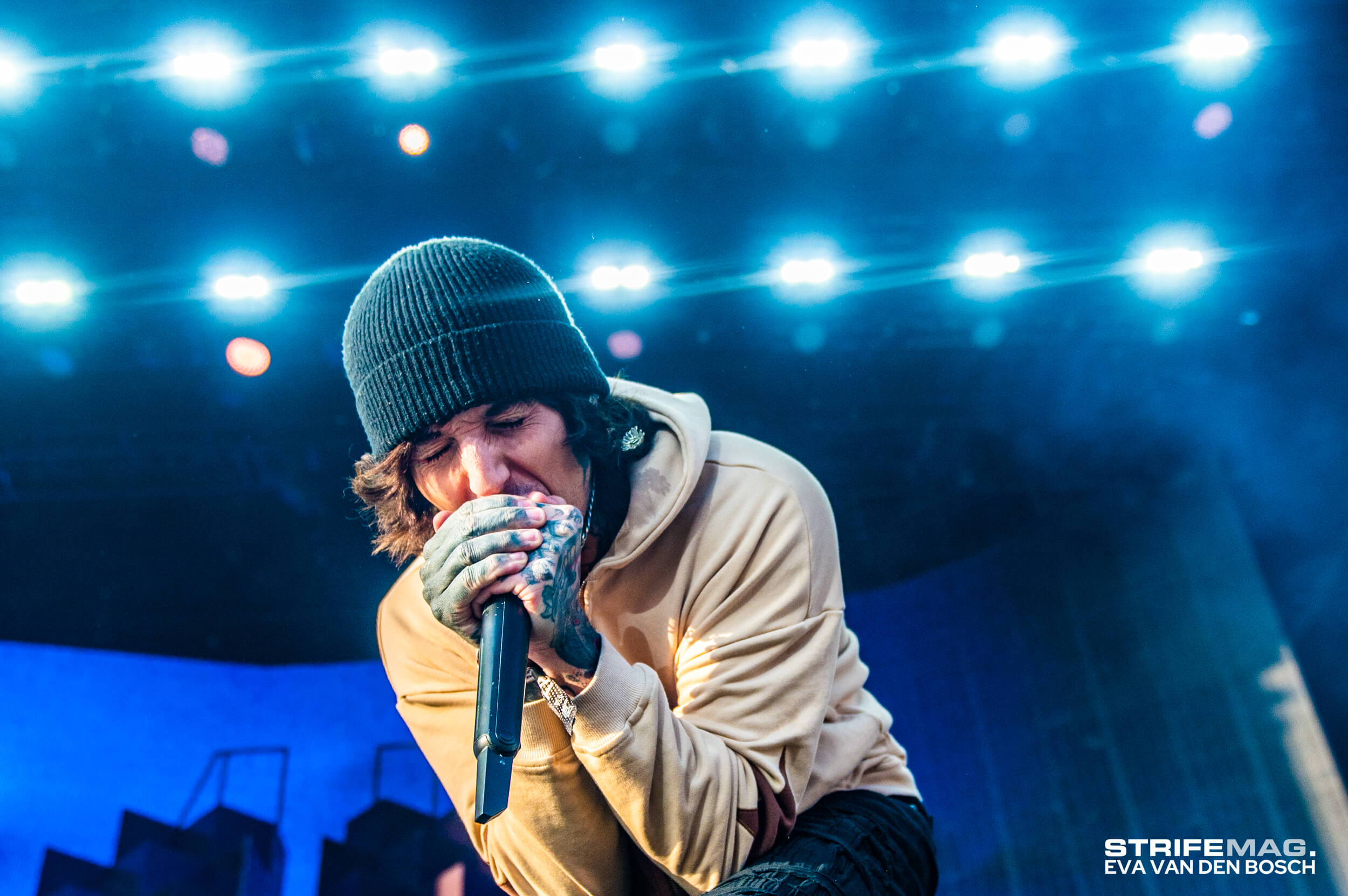 Oliver Sykes of the band Bring Me the Horizon performs in concert during  the Rock Allegiance Festival at PPL Park on Saturday, Oct. 10, 2015, in  Chester, Pa. (Photo by Owen Sweeney/Invision/AP